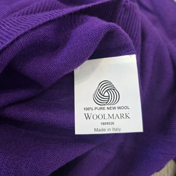 Bloomingdales Sutton Studio Purple Wool Turtleneck Sweater Made In Italy Women M - Picture 5 of 5